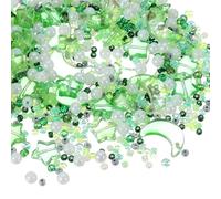 sourcing map 110Pcs Star Moon Beads, Star Moon Acrylic Pearl Beads Crystal Glass Spacer Bead for DIY Making Jewelry Bracelets Craft, Green