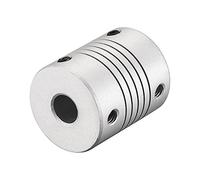 sourcing map 11mm to 8mm Aluminum Alloy Shaft Coupling Flexible Coupler Motor Connector Joint L30xD25 Silver