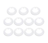 sourcing map 11PCS Pipe Cover Decor 1.7 In/43mm Flange Pipe Cover Decor PP Plastic Plumbing Cover Plates Escutcheon Water Drain Pipe Line Wall Flange Pipe Decorative Cover, White