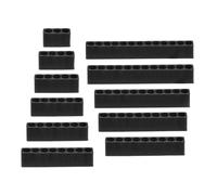 sourcing map 11pcs Plastic Hex Shank Screwdriver Bit Holder Organizer 3-13 Holes 1/4 Inch Plastic Drill Bits Storage Case for Any 1/4" Hex Shank Metal Driver Bits Use, Black