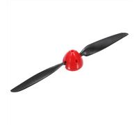 sourcing map 11x6 Inch RC Plane Propeller, RC Folding Propellers Spinner Size D45xH41mm 2.3mm Motor Shaft Dia 2-Vane with Nylon Plastic Spinner for Airplane Helicopter(Black Red)