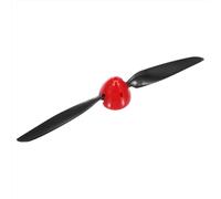 sourcing map 11x6 Inch RC Plane Propeller, RC Folding Propellers Spinner Size D45xH41mm 3.17mm Motor Shaft Dia 2-Vane with Nylon Plastic Spinner for Airplane Helicopter(Black Red)