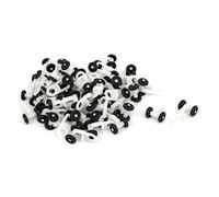 sourcing map 12.5mm Dia Twin Wheel Curtain Track Rail Rollers Gliders Black White 50pcs