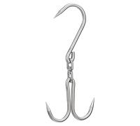 sourcing map 12.8'' Double Meat Hooks, 0.39'' Thickness Stainless Steel Swivel Meat Hook for Hanging Drying Smoking Meat Products