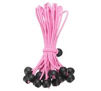 sourcing map 12" Balls Bungee Cords, 20 Pcs Bungee Cords with Balls Elastic Tarp Tie Downs for Tents, Camping, Tarp, Posters, Expander Loops, Tarpaulin Holders, Tarpaulin Rubber (Pink/Black)
