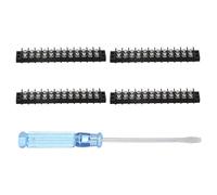 sourcing map 12 Circuits Screw Terminal Blocks, 300V 20A 9.5mm Pitch 12 Positions Dual Rows Terminal Strip with Flat Head Screwdriver for Electrical Wire Connecting, Pack of 4