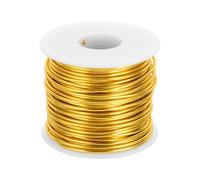 sourcing map 12 Gauge Anodized Aluminum Craft Wire Bendable Bonsai Training Wire 98 Feet 2mm for Sculpting Crafts Wreath Floral Beading Jewelry Making, Gold Tone