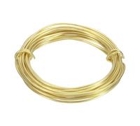 sourcing map 12 Gauge Brass Craft Wire, 20 ft Flexible Bendable Jeweler's Brass Wrapping Wire for Jewelry Making, DIY Crafts, Modeling, Decorations (Round)