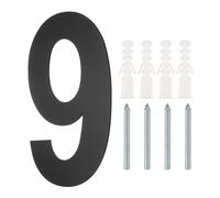 sourcing map 12 Inch Floating House Number, Stainless Steel Metal Modern House Number for Outside Address Sign for House with Nail Kit for Mailbox Yard Home Front Door (Number 9, Matte Black)