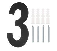 sourcing map 12 Inch Floating House Number, Stainless Steel Metal Modern House Number for Outside Address Sign for House with Nail Kit for Mailbox Yard Home Front Door (Number 3, Matte Black)