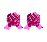 sourcing map 12 Inch Giant Large Pull Bow 2 Pcs Big Glitter Metallic Car Bows Ribbon for Wedding Presents Gift Wrapping Christmas, Rose Red