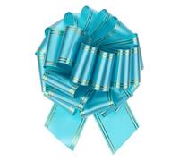 sourcing map 12 Inch Giant Large Pull Bow Big Metallic Car Bows Ribbon with Gold Edge for Wedding Presents Gift Wrapping Christmas, Lake Blue