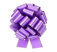 sourcing map 12 Inch Giant Large Pull Bow Big Metallic Car Bows Ribbon with Gold Edge for Wedding Presents Gift Wrapping Christmas, Purple