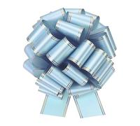 sourcing map 12 Inch Giant Large Pull Bow Big Metallic Car Bows Ribbon with Gold Edge for Wedding Presents Gift Wrapping Christmas, Light Blue