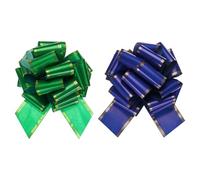 sourcing map 12 Inch Giant Large Pull Bow Big Metallic Car Bows Ribbon with Gold Edge for Wedding Presents Gift Wrapping Christmas, Green/Blue