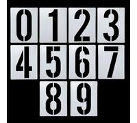 sourcing map 12 Inch Large Number Stencils Set, 0-9 Plastic Address Number Stencil Templates Reusable Digital Painting Templates for Cake Stencil Address Number Painting, Style B