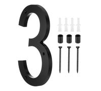 sourcing map 12 Inch Modern House Number, Acrylic Floating House Number for Outside Address Sign for House with Nail Kit for Mailbox Yard Home Front Door (Number 3, Matte Black)