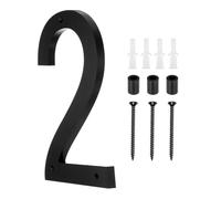 sourcing map 12 Inch Modern House Number, Acrylic Floating House Number for Outside Address Sign for House with Nail Kit for Mailbox Yard Home Front Door (Number 2, Matte Black)