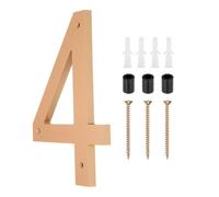 sourcing map 12 Inch Modern House Number, Acrylic Floating House Number for Outside Address Sign for House with Nail Kit for Mailbox Yard Home Front Door (Number 4, Gold Tone)