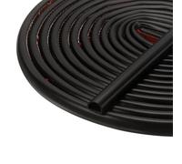 sourcing map 12 M Weather Stripping Door Seal, Silicone D Shaped Self-Adhesive Door Frame Soundproof Seal Strip for Doors Window Frame Gap Filler, Suit for 4-6.5mm Gap, Black
