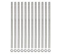 sourcing map 12 Pack M4 x 250mm Fully Threaded Rod with 12 Pack Hex Nuts, 0.7mm Thread Pitch 304 Stainless Steel Right Hand Threaded Rods Bar Studs