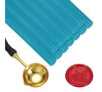sourcing map 12 Pack Wax Glue Gun Sticks with Wax Melting Spoon, Suitable for Stamps, Letters, Envelope, Wedding Invitations, Gift Packaging, Brilliant Blue