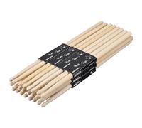 sourcing map 12 Pairs Maple Wood Drumstick Anti Slip Handle Grips 5B Classic Drum Stick Wood Tip for Drumming Musical Instrument Percussion - 15mmx40cm