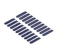 sourcing map 12 Pairs Snapback Strap Cover, 7 Holes Plastic Adjustable Hat Snap Buckle Replacement for Caps Repairing (Blue-Black)