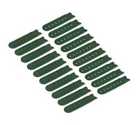 sourcing map 12 Pairs Snapback Strap Cover, 7 Holes Plastic Adjustable Hat Snap Buckle Replacement for Caps Repairing (Dark Green)