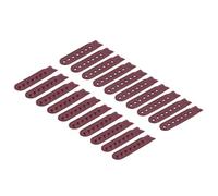 sourcing map 12 Pairs Snapback Strap Cover, 7 Holes Plastic Adjustable Hat Snap Buckle Replacement for Caps Repairing (Red Brown)