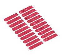 sourcing map 12 Pairs Snapback Strap Cover, 7 Holes Plastic Adjustable Hat Snap Buckle Replacement for Caps Repairing (Red)