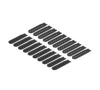 sourcing map 12 Pairs Snapback Strap Cover, 7 Holes Plastic Replacement Fasteners Adjustable Hat Snap Buckle for Baseball Cap Caps Repairing (Black)