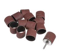 sourcing map 12 Pcs 1-1/2 Inch Sanding Sleeves Sandpaper Set 80 Grit with 1 Inch Drum Mandrels for Rotary Tools