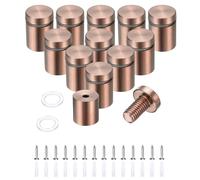 sourcing map 12 Pcs 3/4" x 1" Standoff Screws Stainless Steel Wall Mount Sign Mounting Hardware Kit with 14pcs Screws for Hanging Acrylic Glass Signs Advertising Boards, Rose Gold