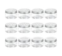 sourcing map 12 Pcs 3 Styles Empty Scent Beads Storage Container 3.4oz/100ml Air Freshener Tins Round Refillable Spice Containers Plastic Jars Sample for Air Freshener Candles Travel Storage