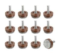 sourcing map 12 Pcs Adjustable Furniture Leg Levelers, M8x25x20mm Threaded Screw-in Leveling Feet Pad Floor Protector for Tables Cabinets Chairs Sofa Outdoor Furniture Feet, Brown