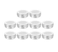 sourcing map 12 Pcs Aluminium Tins with Hollow Lids 2oz/60ml Aluminium Tins with Hollow Lid Refillable Spice Containers Plastic Jars Sample for Air Freshener Candles Travel Storage