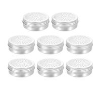 sourcing map 12 Pcs Aluminium Tins with Hollow Lids 2oz/60ml Round Metal Container Tins Refillable Spice Containers Plastic Jars Sample for Air Freshener Candles Travel Storage