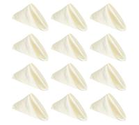 sourcing map 12 Pcs Beige Satin Napkins, 12x12 Inch Dinner Napkins Cloth Washable Polyester Soft Square Table Decoration for Restaurant Parties Wedding Dining Banquet Event