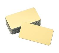 sourcing map 12 Pcs Blank Name Plates, 1.6 x 0.9" Engraved Metal Name Plate Laser Strong Adhesive Nameplate Anodized Aluminium Custom Blank Plates for Signs DIY Crafts, Gold