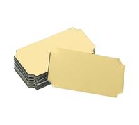 sourcing map 12 Pcs Blank Name Plates, 1.6 x 0.9" Engraved Metal Name Plate Laser Strong Adhesive Nameplate Anodized Aluminium Custom Blank Plates for Signs DIY Crafts, Gold Notched Corner