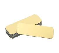sourcing map 12 Pcs Blank Name Plates, 2.8 x 1" Engraved Metal Name Plate Laser Strong Adhesive Nameplate Anodized Aluminium Custom Blank Plates for Signs DIY Crafts, Gold Notched Corner