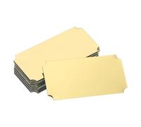 sourcing map 12 Pcs Blank Name Plates, 2 x 1" Engraved Metal Name Plate Laser Strong Adhesive Nameplate Anodized Aluminium Custom Blank Plates for Signs DIY Crafts, Gold Notched Corner
