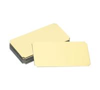 sourcing map 12 Pcs Blank Name Plates, 3.1 x 1.7" Engraved Metal Name Plate Laser Strong Adhesive Nameplate Anodized Aluminium Custom Blank Plates for Signs DIY Crafts, Gold Notched Corner