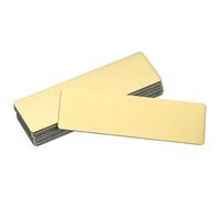 sourcing map 12 Pcs Blank Name Plates, 3.1 x 1" Engraved Metal Name Plate Laser Strong Adhesive Nameplate Anodized Aluminium Custom Blank Plates for Signs DIY Crafts, Gold