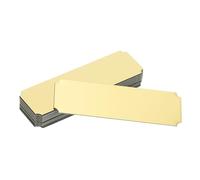 sourcing map 12 Pcs Blank Name Plates, 3.1 x 1" Engraved Metal Name Plate Laser Strong Adhesive Nameplate Anodized Aluminium Custom Blank Plates for Signs DIY Crafts, Gold Notched Corner