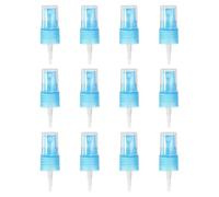 sourcing map 12 Pcs Blue Spray Bottle Top, 18/410 Fine Mist Sprayer Reusable Replacement Bottle Pump Stripe Plastic Top for Body Sprays Toner Home Perfume