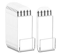Sourcing Map 12 Pcs Clear Acrylic Vinyl Record Holder Display Shelf No Drill Self Adhesive Wall Storage Hangers for Home Office Decoration