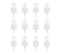 sourcing map 12 Pcs Clear Spray Top, 20/410 Fine Mist Sprayer Reusable Replacement Spray Bottle Pump Stripe Plastic Top for Cosmetic Perfume and Body Sprays Bottle