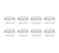 sourcing map 12 Pcs Empty Scent Beads Storage Container 3oz/80ml Round Empty Metal Tins Refillable Spice Containers Plastic Jars Sample for Air Freshener Candles Travel Storage